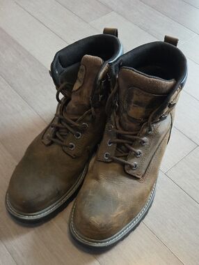 Wolverine Steel Toe Brown Leather Lace-Up Work Boots